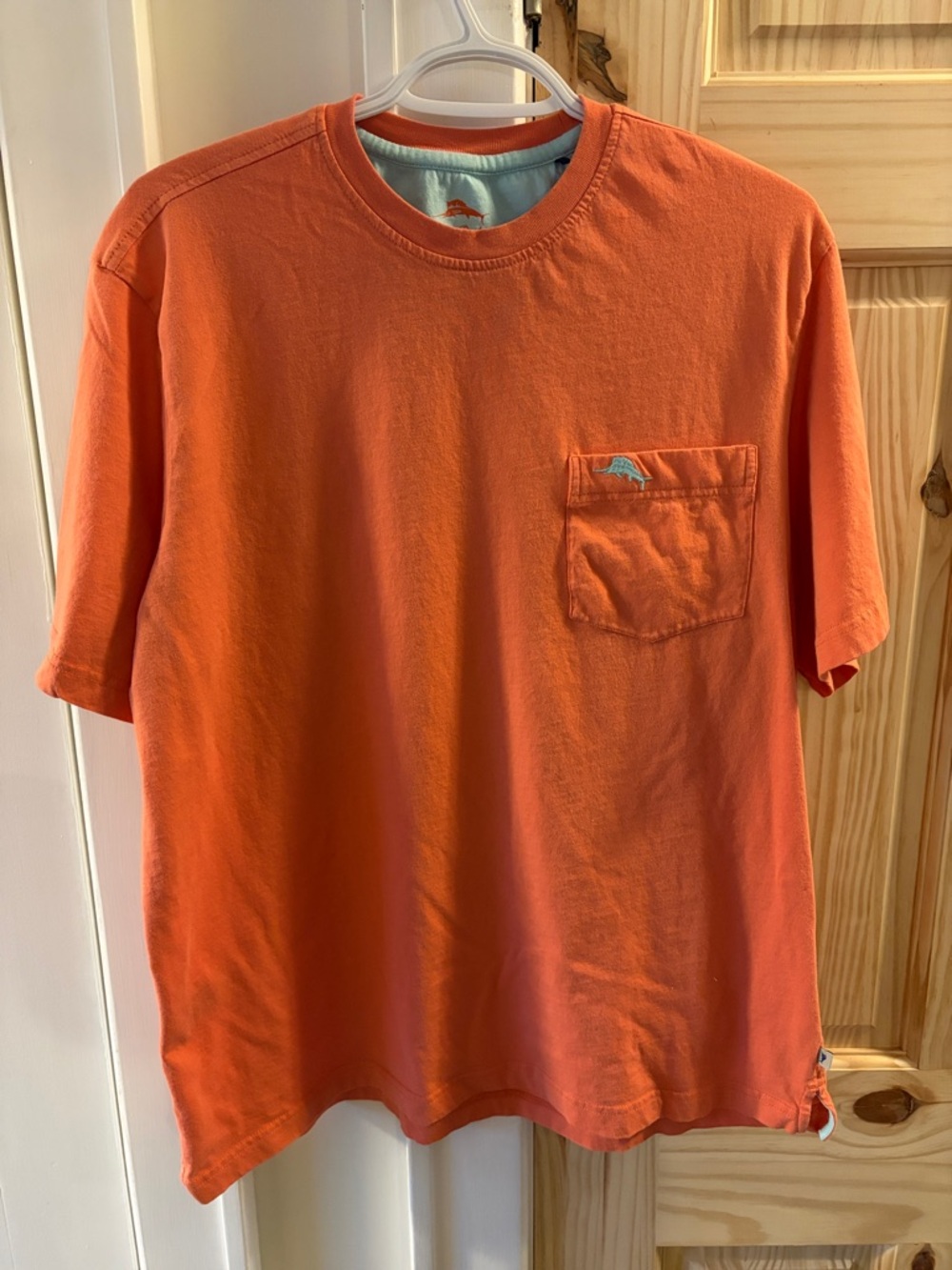 Tommy Bahama Men’s Pocket T‑Shirt – Coral Orange – Size M